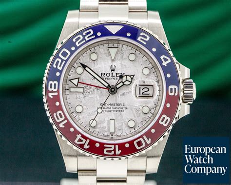 rolex gmt white gold blue face|rolex gmt meteorite retail price.